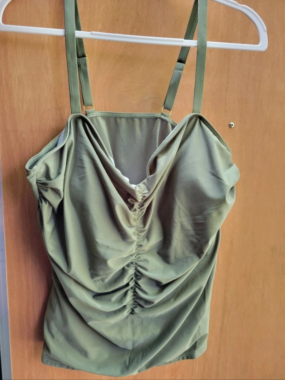Women’s Ruched Cami Tank Top - Olive Green